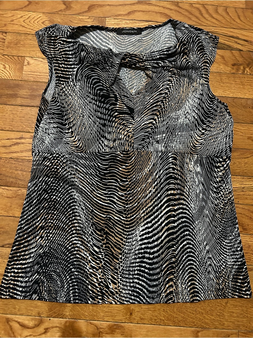 Like New! Vintage JORDEN Zebra Wave Print Cap Sleeve Top Sz Medium